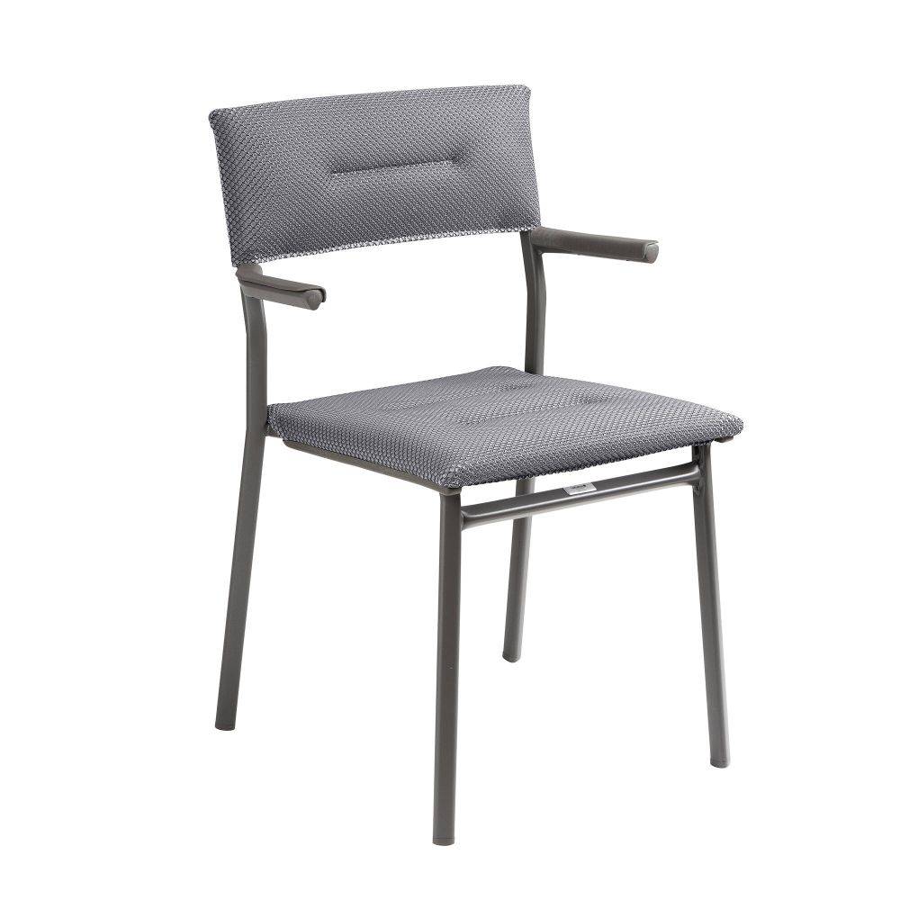 Lafuma-Mobilier - Chaise de jardin alu silver/titane Oron Lafuma Mobilier - Image 1