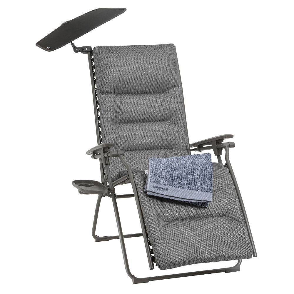 Lafuma-Mobilier - Fauteuil de jardin acier Be Comfort ash grey Relax Lafuma Mobilier - Image 1