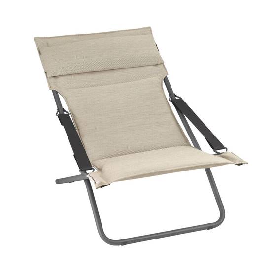 Lafuma-Mobilier - Transat de jardin acier latte Bayanne Lafuma Mobilier - Image 1