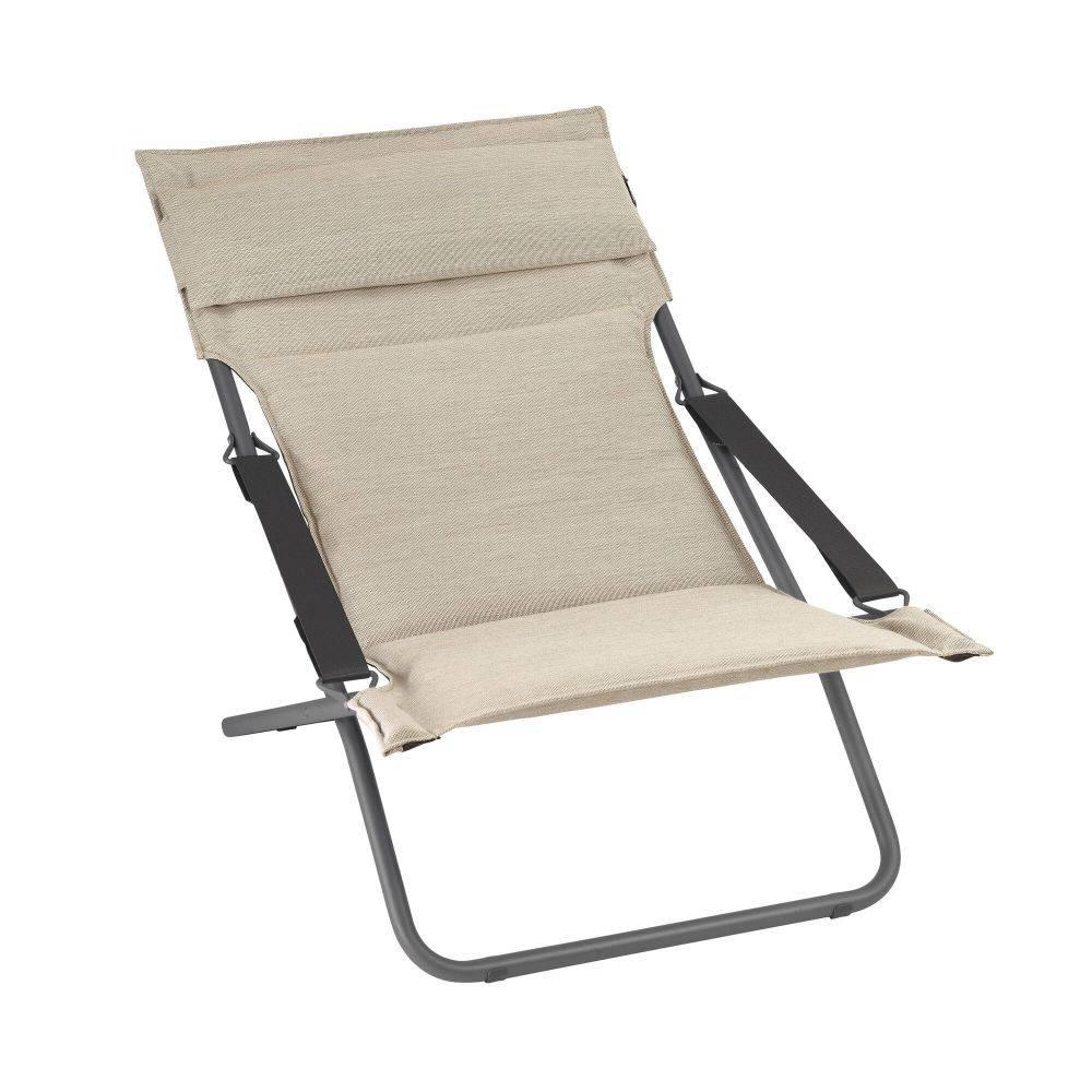 Lafuma-Mobilier - Transat de jardin acier latte Bayanne Lafuma Mobilier - Image 1