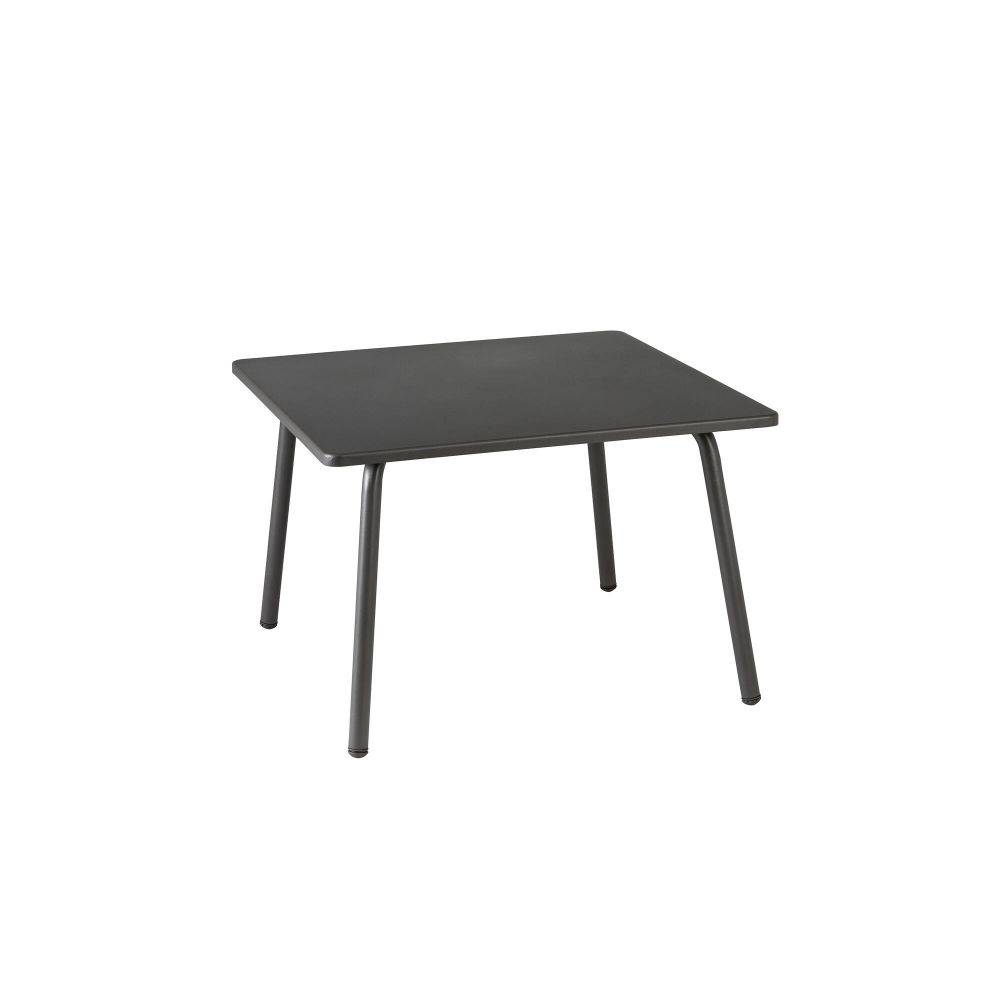 Lafuma-Mobilier - Table basse de jardin carrée acier titane Vence Lafuma Mobilier