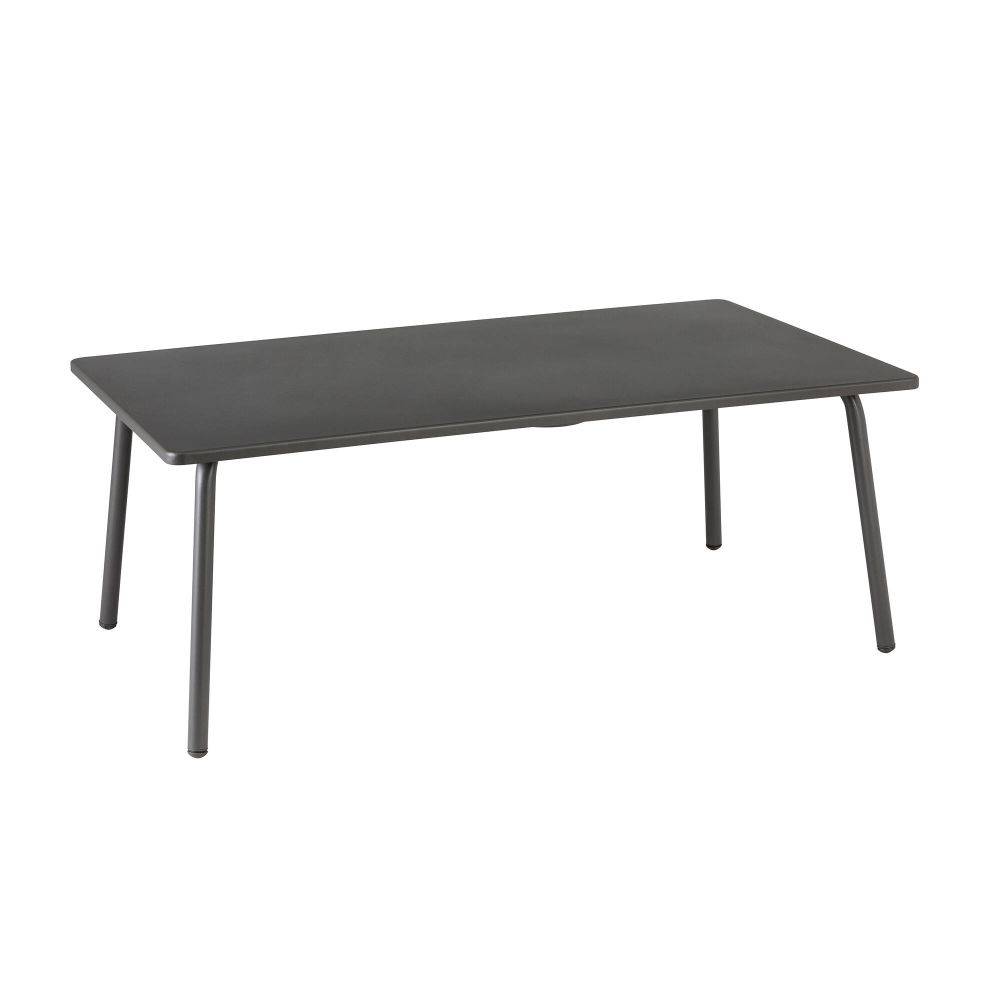 Lafuma-Mobilier - Table basse de jardin rectangulaire acier titane Vence Lafuma Mobilier - Image 1
