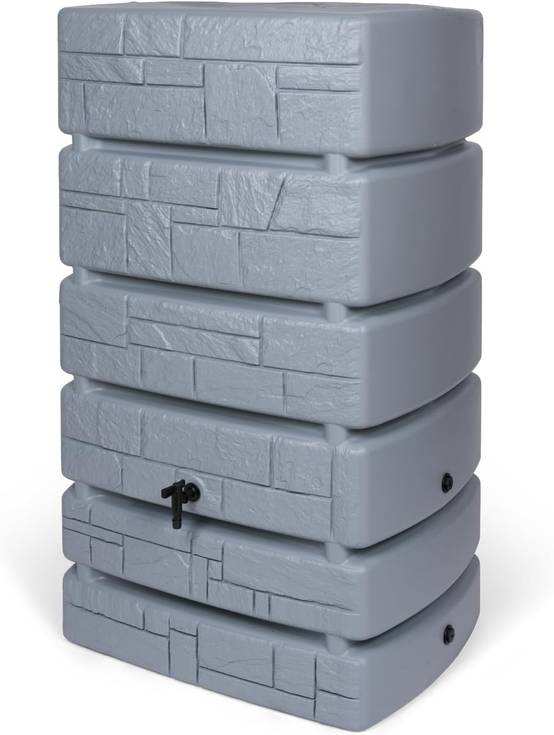 Sans Marque - Récupérateur d'eau de pluie 500L mural effet pierre gris clair - Image 2
