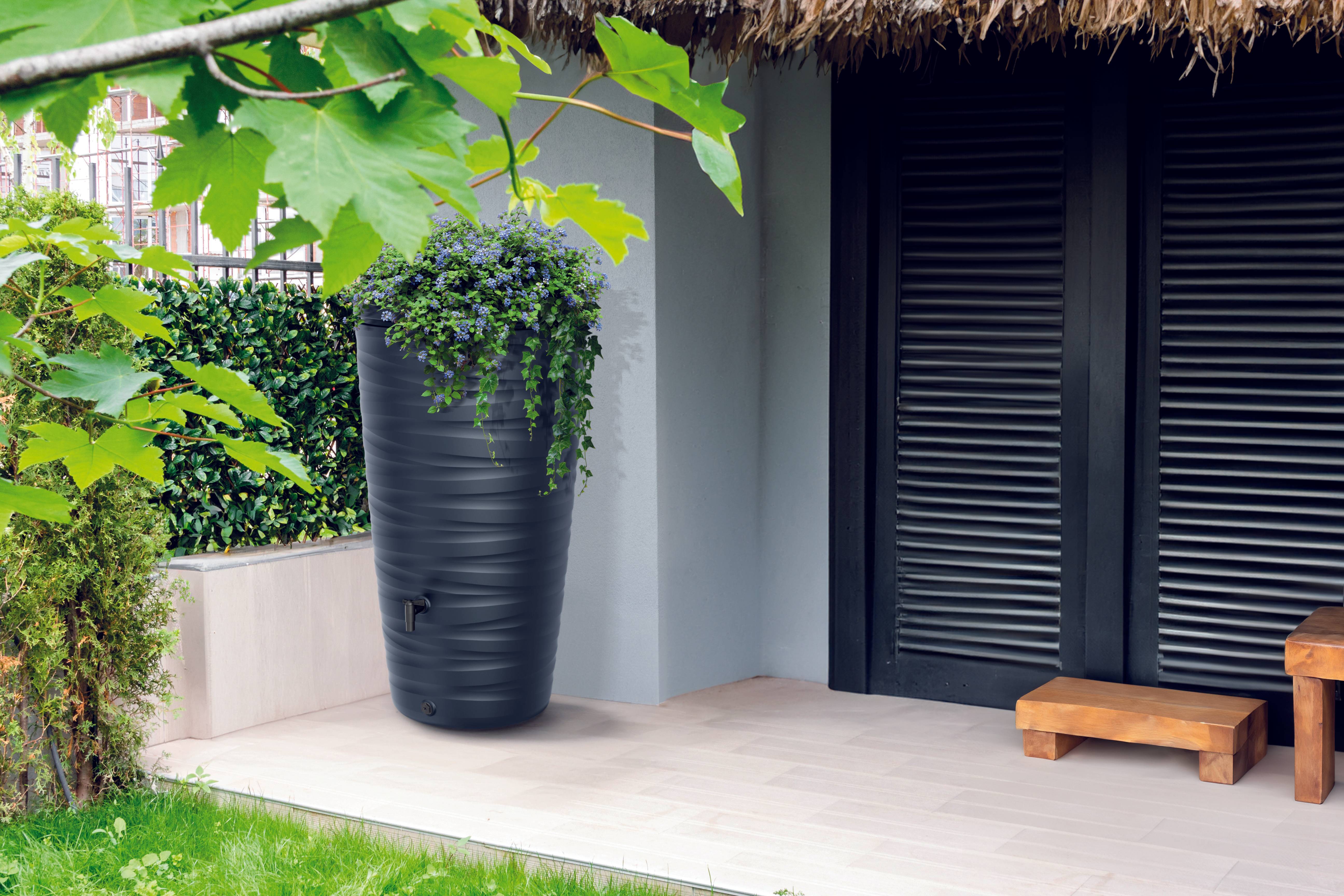 Sans Marque - Récupérateur d'eau de pluie 240L robinet inclus gris anthracite 2 en 1 - Image 1