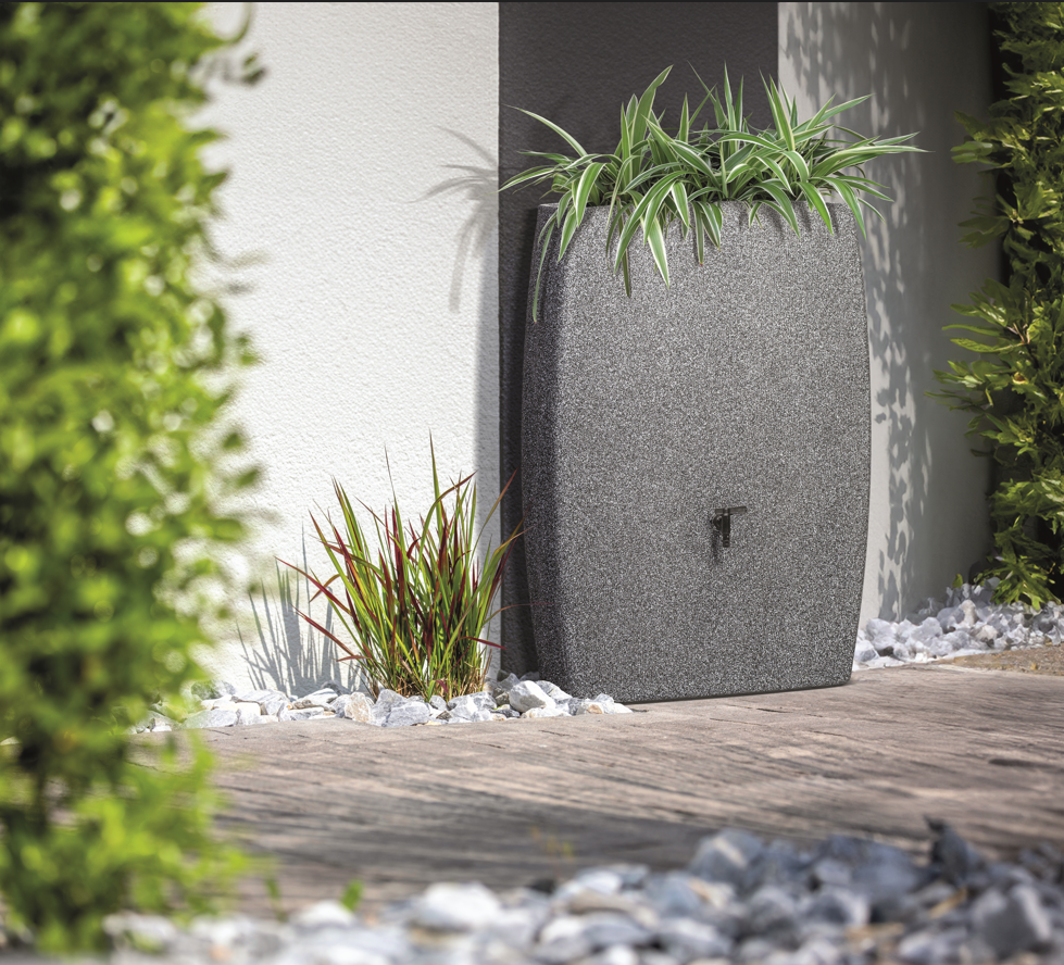 Sans Marque - Récupérateur d'eau de pluie mural 270L robinet inclus effet granit - Image 1
