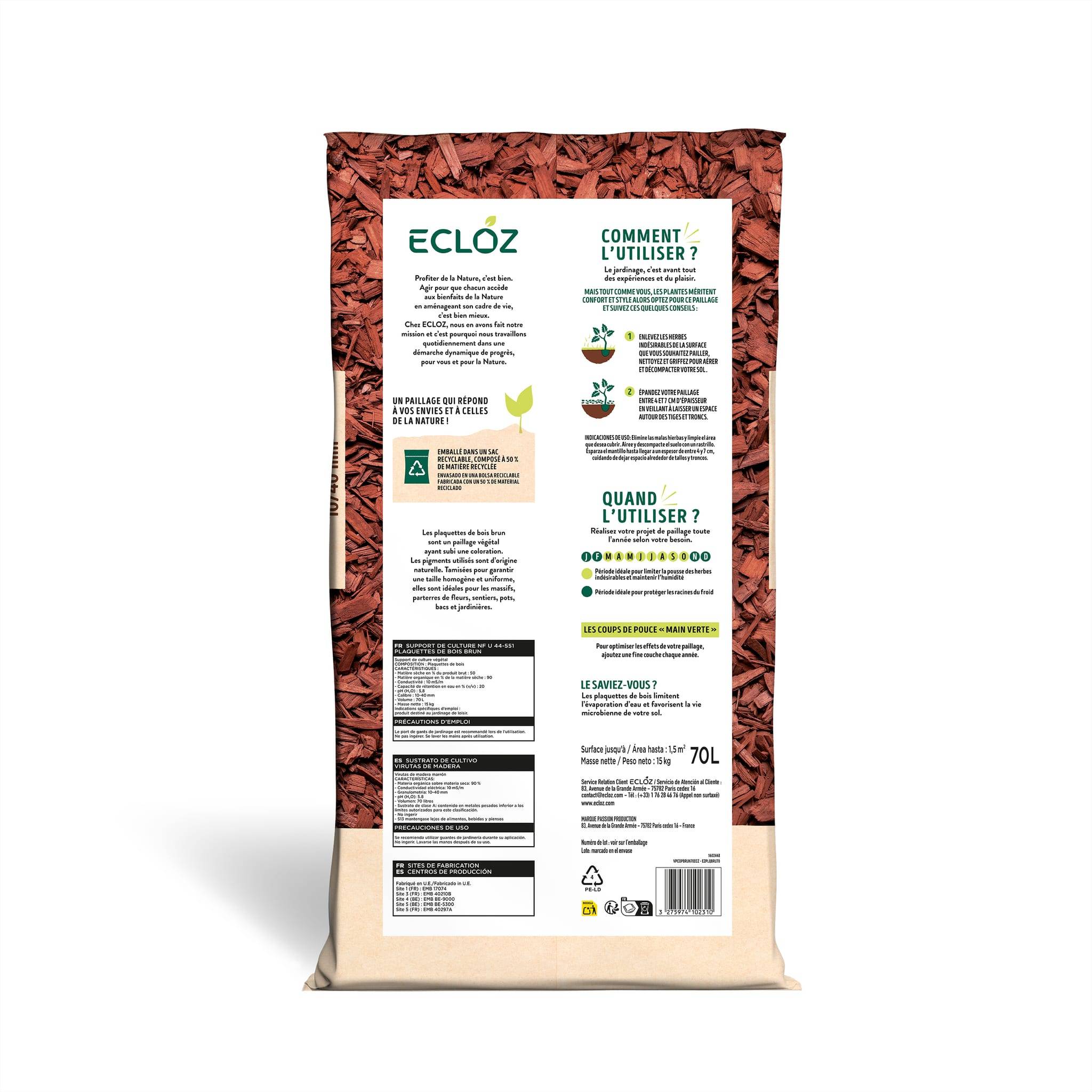 Ecloz - Plaquettes de bois brun 70 L - calibre 10/40mm - ECLOZ - Image 3