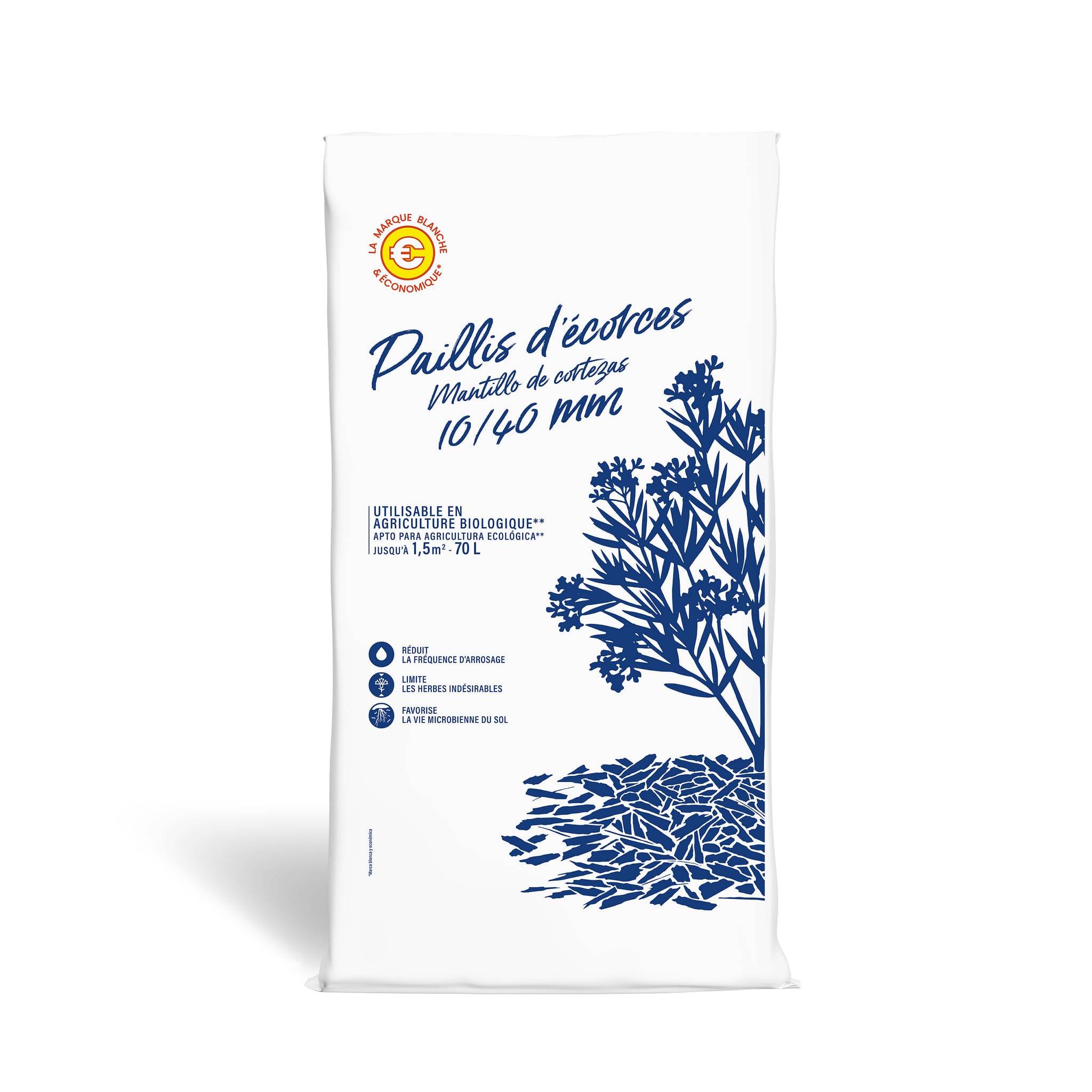 Marque Blanche et Economique - Paillis d'écorces de pin 70L - calibre 10/40mm - Imagen 4