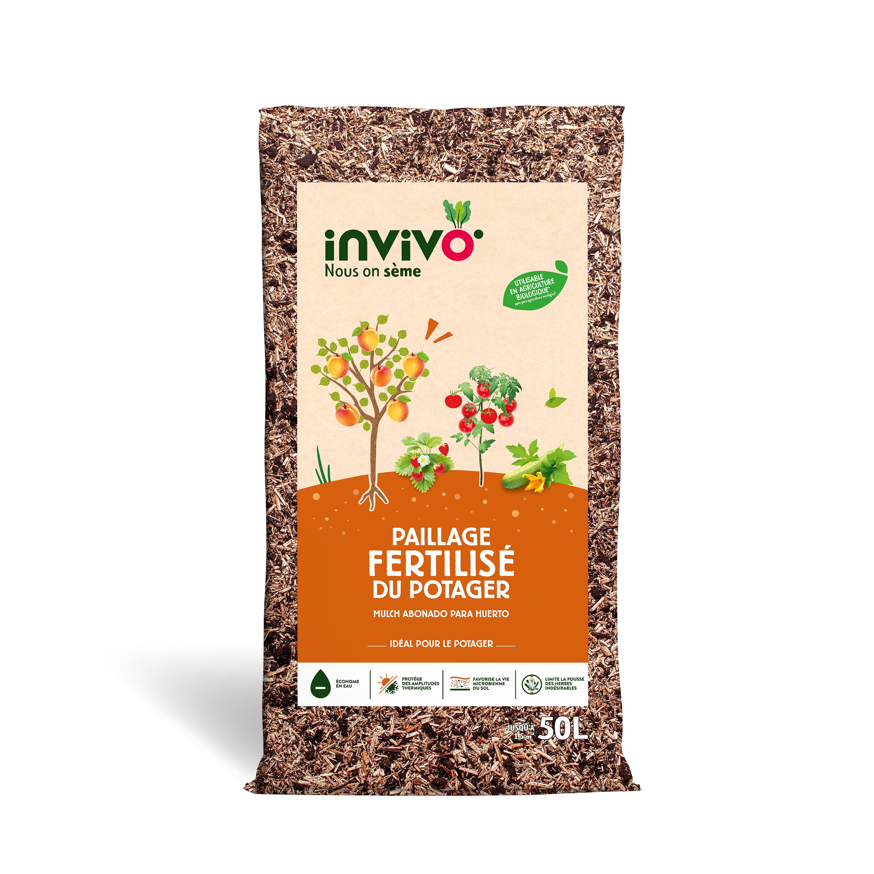 Invivo Nous On Sème - Paillage fertilisé du potager 50L - INVIVO Nous on sème - Imagen 3