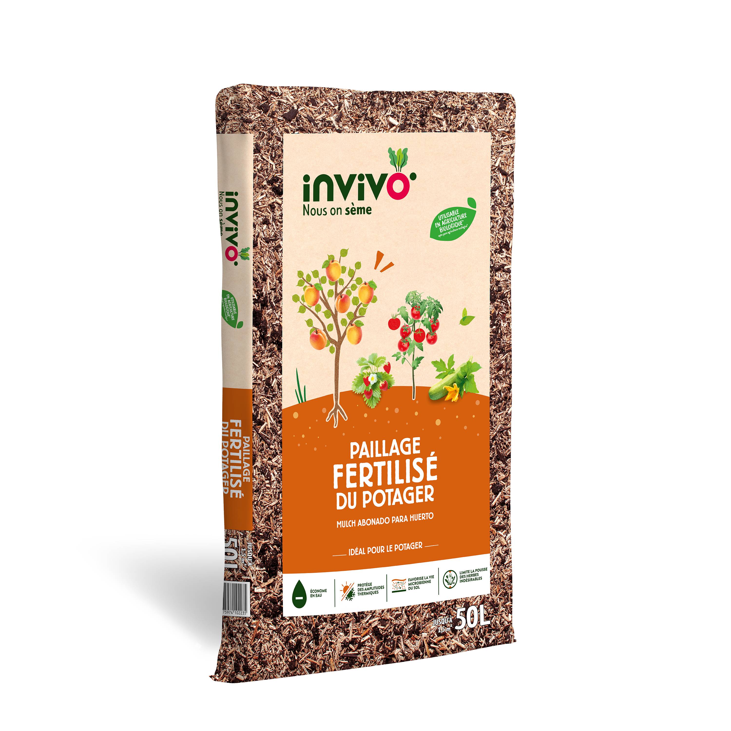 Invivo Nous On Sème - Paillage fertilisé du potager 50L - INVIVO Nous on sème