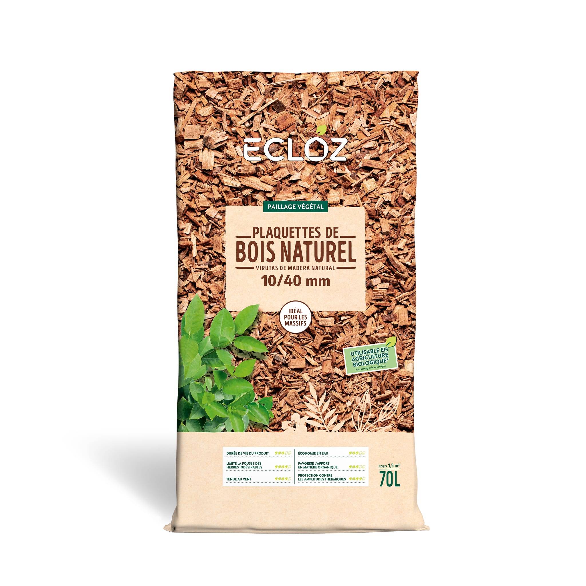 Ecloz - Plaquettes de Bois naturel 10/40mm Sac de 70L ECLOZ - Image 1