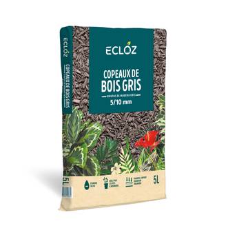 Ecloz - Copeaux de bois gris 5 L - Calibre 5/10 mm - ECLOZ