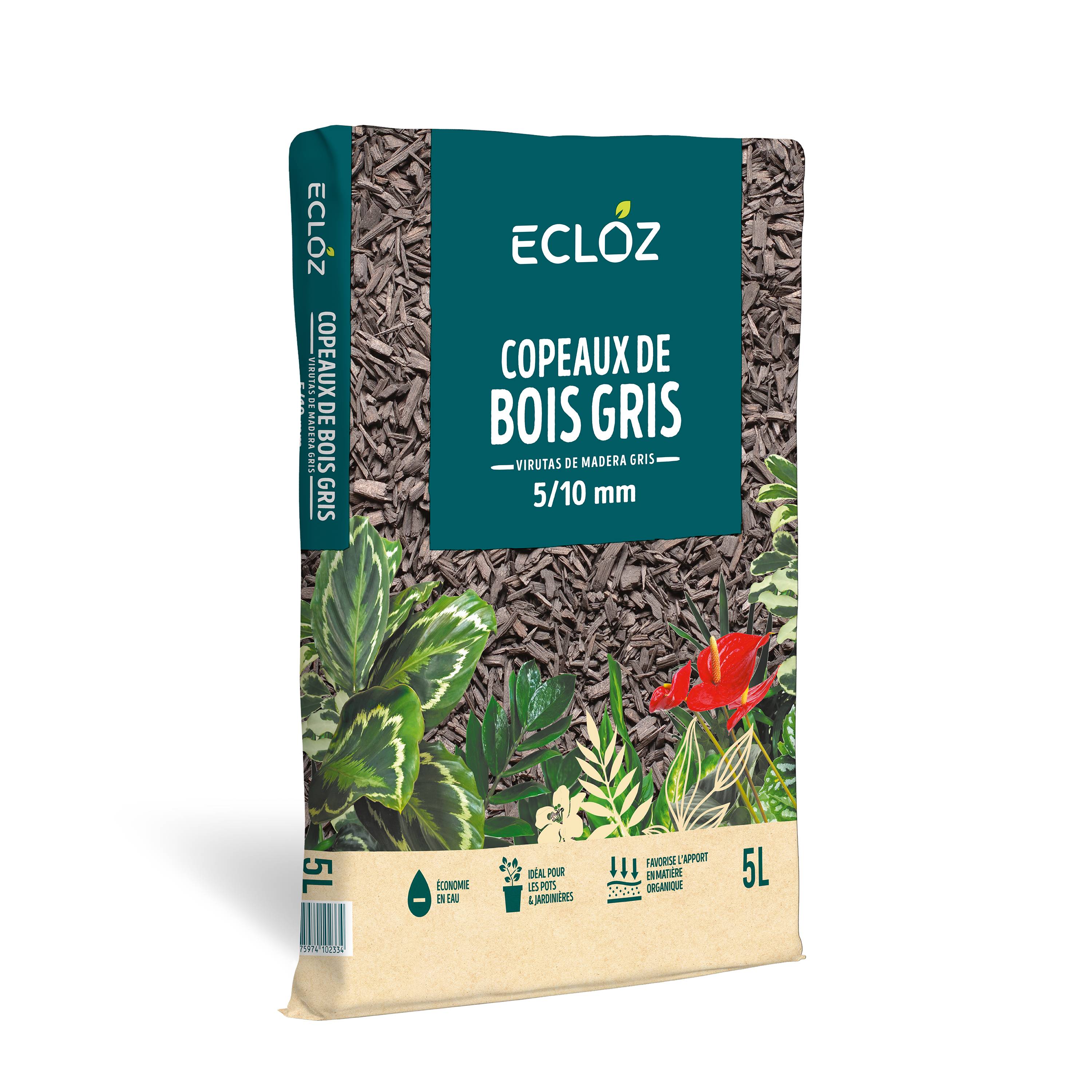 Ecloz - Copeaux de bois gris 5L - Calibre 5/10 mm - ECLOZ - Image 1