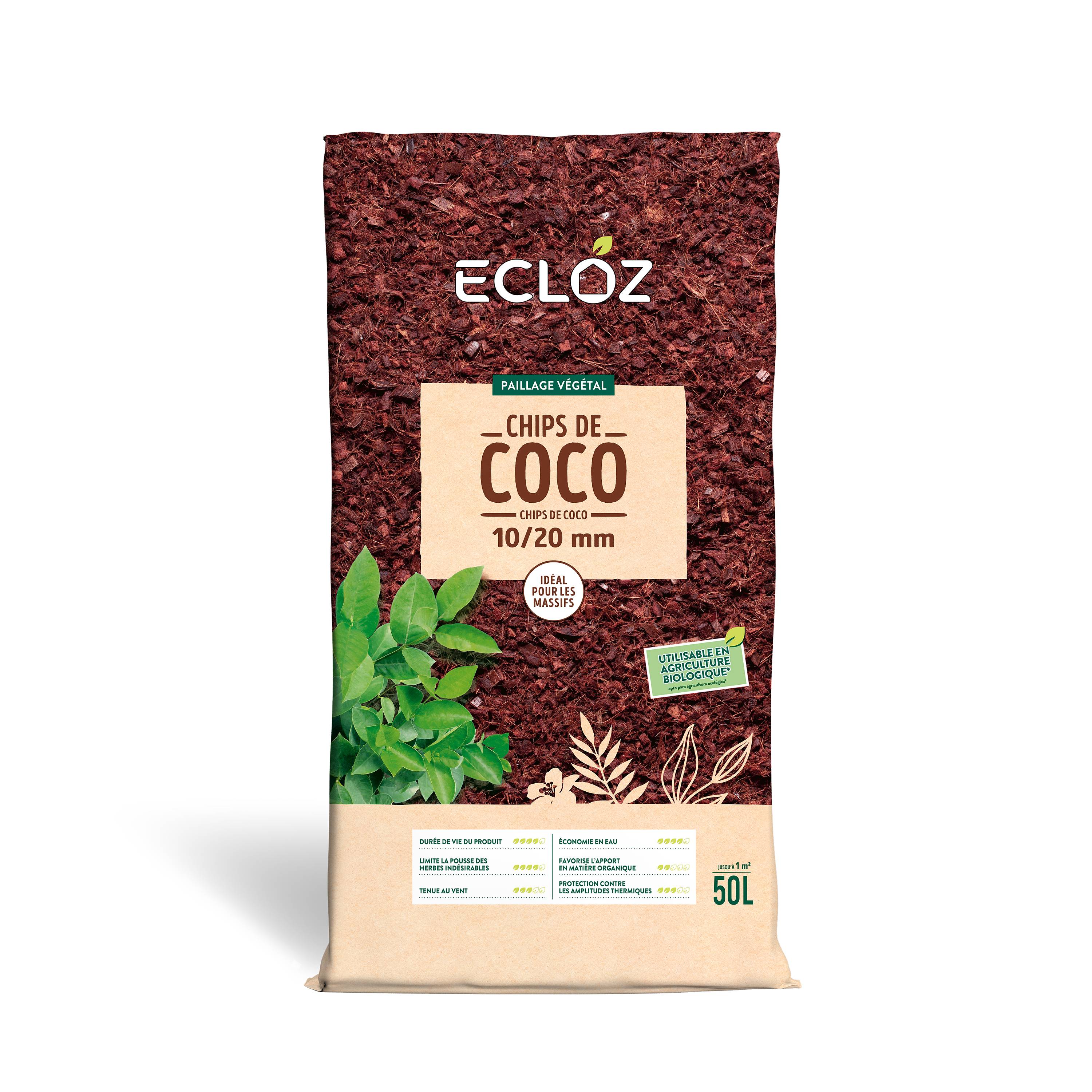 Ecloz - Chips de coco 50L - Calibre 10/20 mm - ECLOZ - Imagen 3