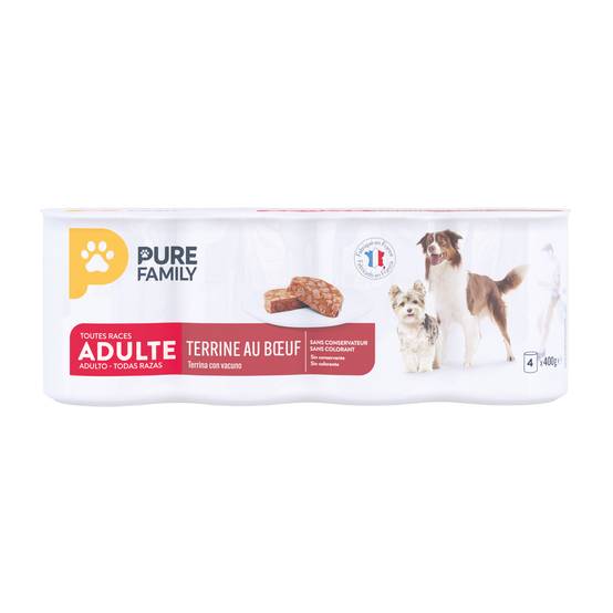 Pure Family - Terrine pour chien au bœuf et à la carotte 400 g x 4 - PURE FAMILY - Image 3