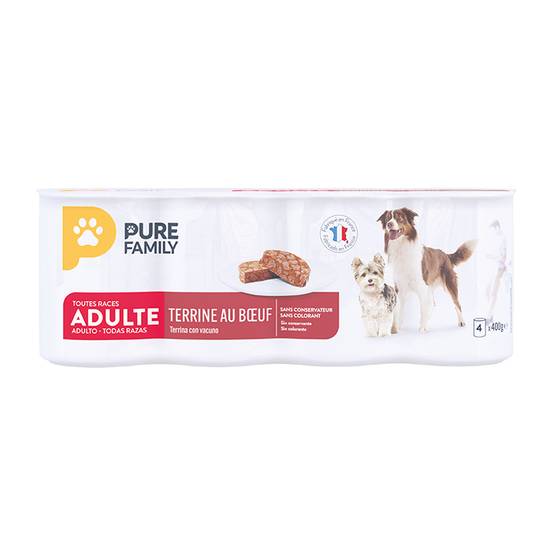 Pure Family - Terrine pour chien au bœuf et à la carotte 400 g x 4 - PURE FAMILY - Image 8
