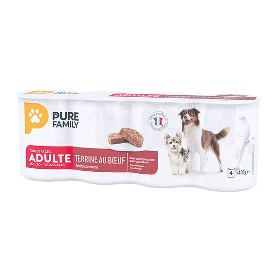 Pure Family - Terrine pour chien au bœuf et à la carotte 400 g x 4 - PURE FAMILY - Image 7