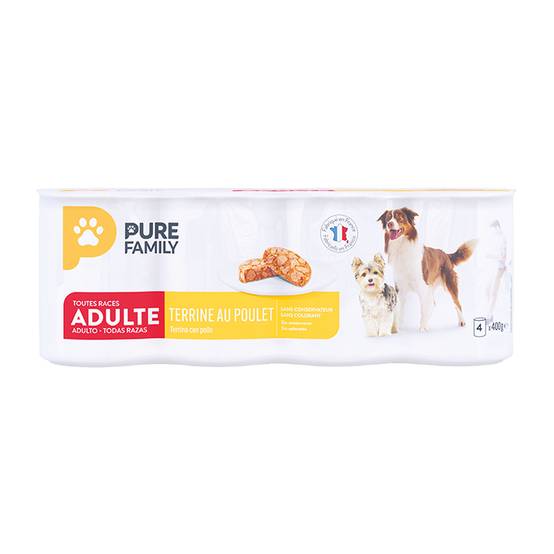 Pure Family - Pâtée terrine pour chien au poulet 400 g x 4 - PURE FAMILY - Image 7