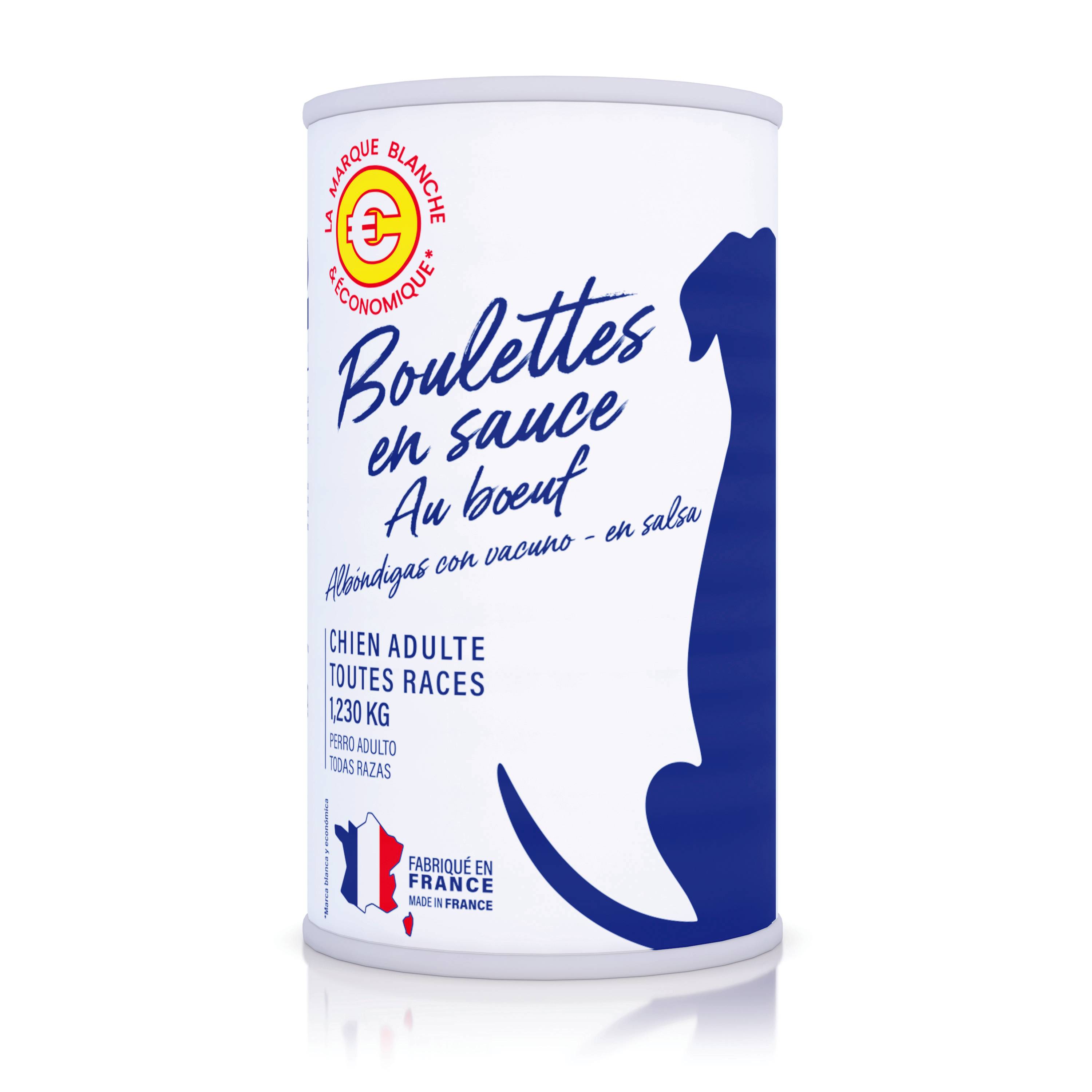 Marque Blanche et Economique - Boulettes en sauce au bœuf pour chien 1,230 kg - No Name