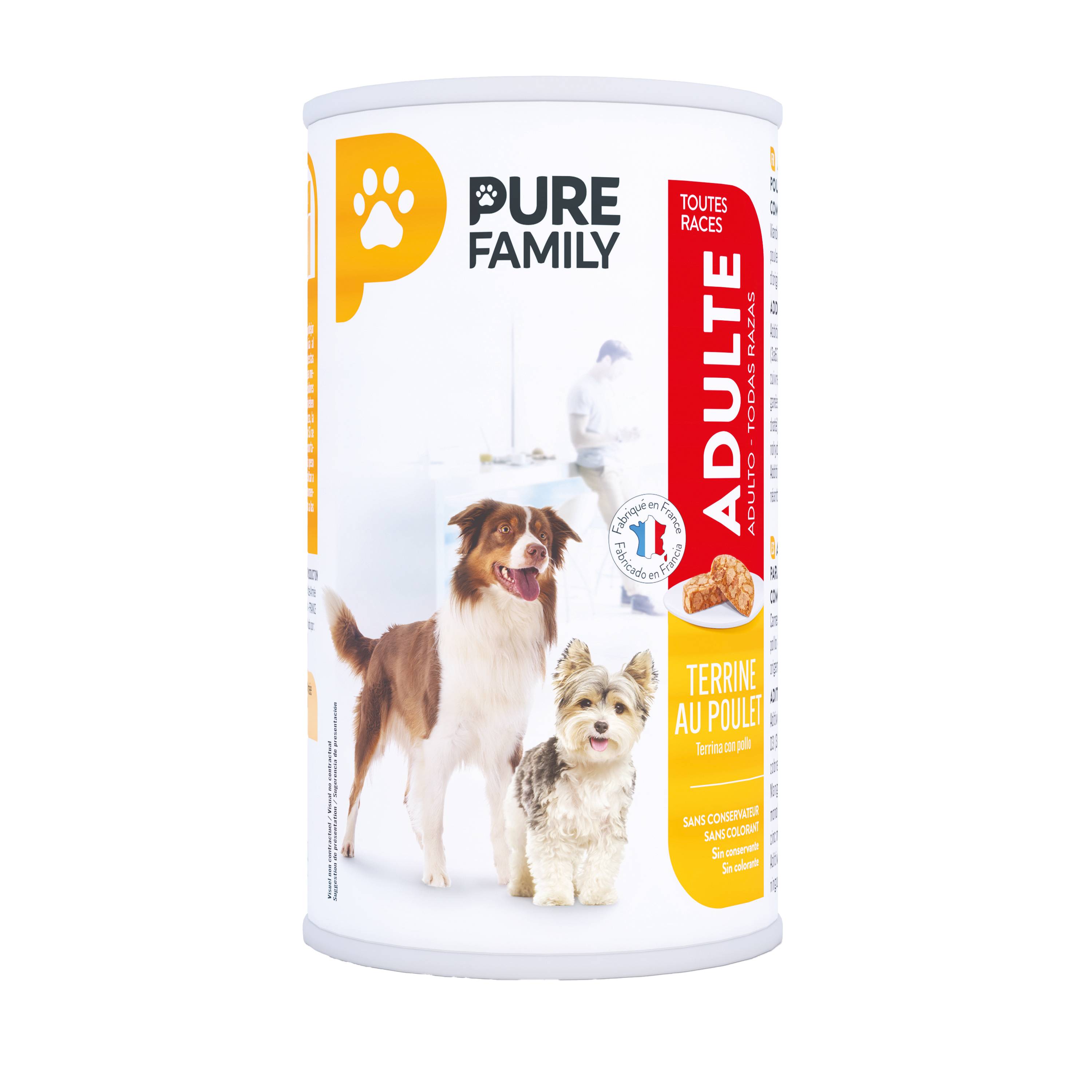 Pure Family - Pâtée terrine pour chien au poulet 1,2 kg - PURE FAMILY - Imagen 3