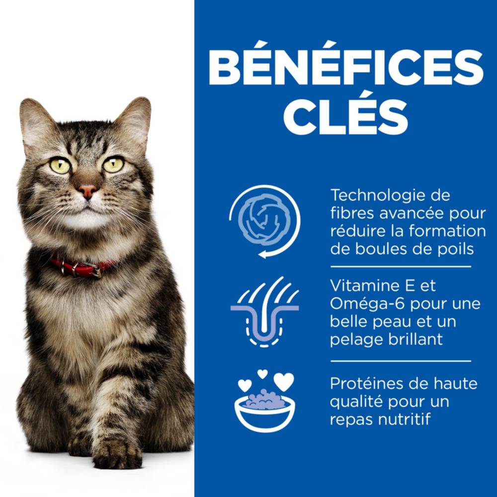Science plan - Croquettes pour Chat Adulte Hairball & Perfect Coat au Poulet 3 kg - Hill's Science Plan - Image 5