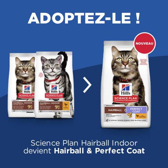 Science plan - Croquettes pour Chat Adulte Hairball & Perfect Coat au Poulet 3 kg - Hill's Science Plan - Image 4