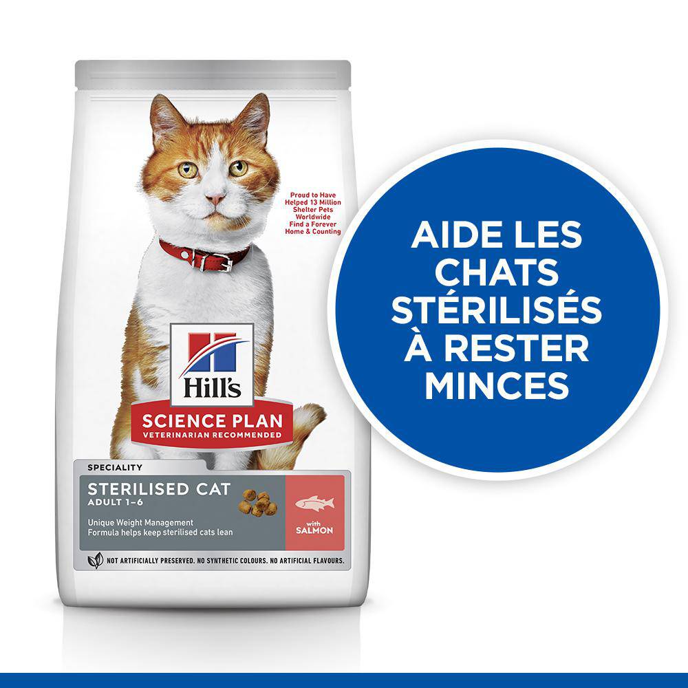 Science plan - Croquettes chat stérilisé au saumon 3 kg - Hill's Science Plan - Imagen 3