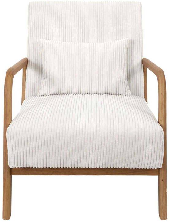 Fauteuil Scott en tissu côtelé couleur beige L.64.5 P.83.5 H.75 cm - Home deco factory - Image 3