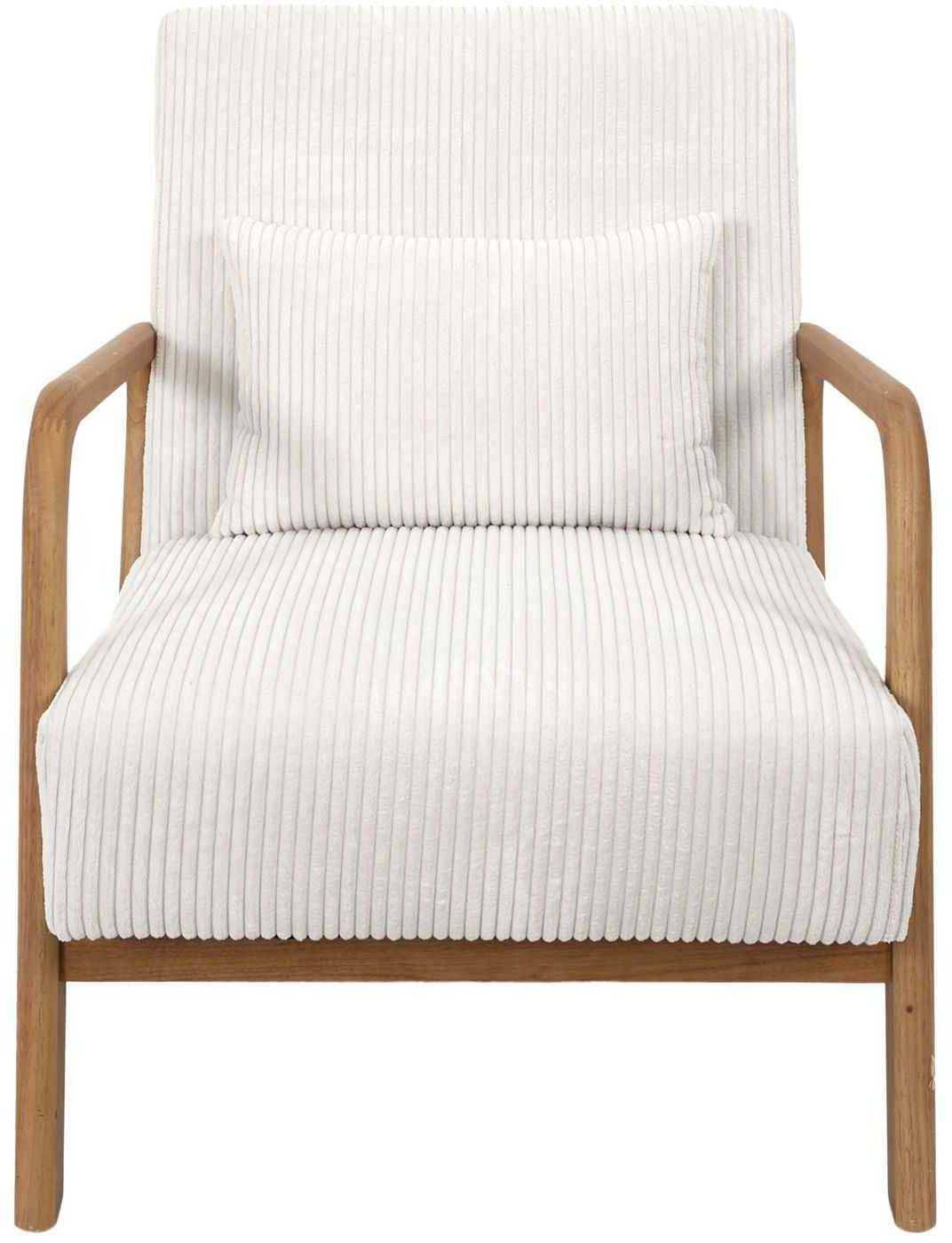 Fauteuil Scott en tissu côtelé couleur beige L.64.5 P.83.5 H.75 cm - Home deco factory - Image 3