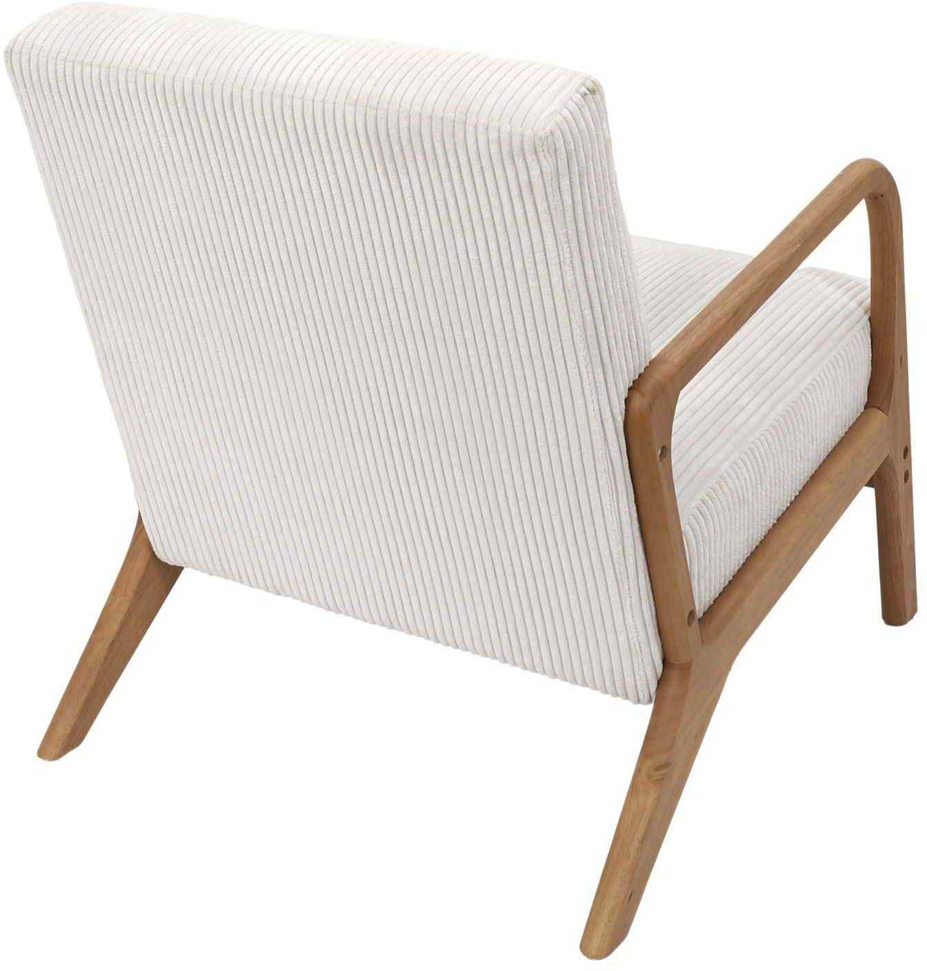 Fauteuil Scott en tissu côtelé couleur beige L.64.5 P.83.5 H.75 cm - Home deco factory - Image 4
