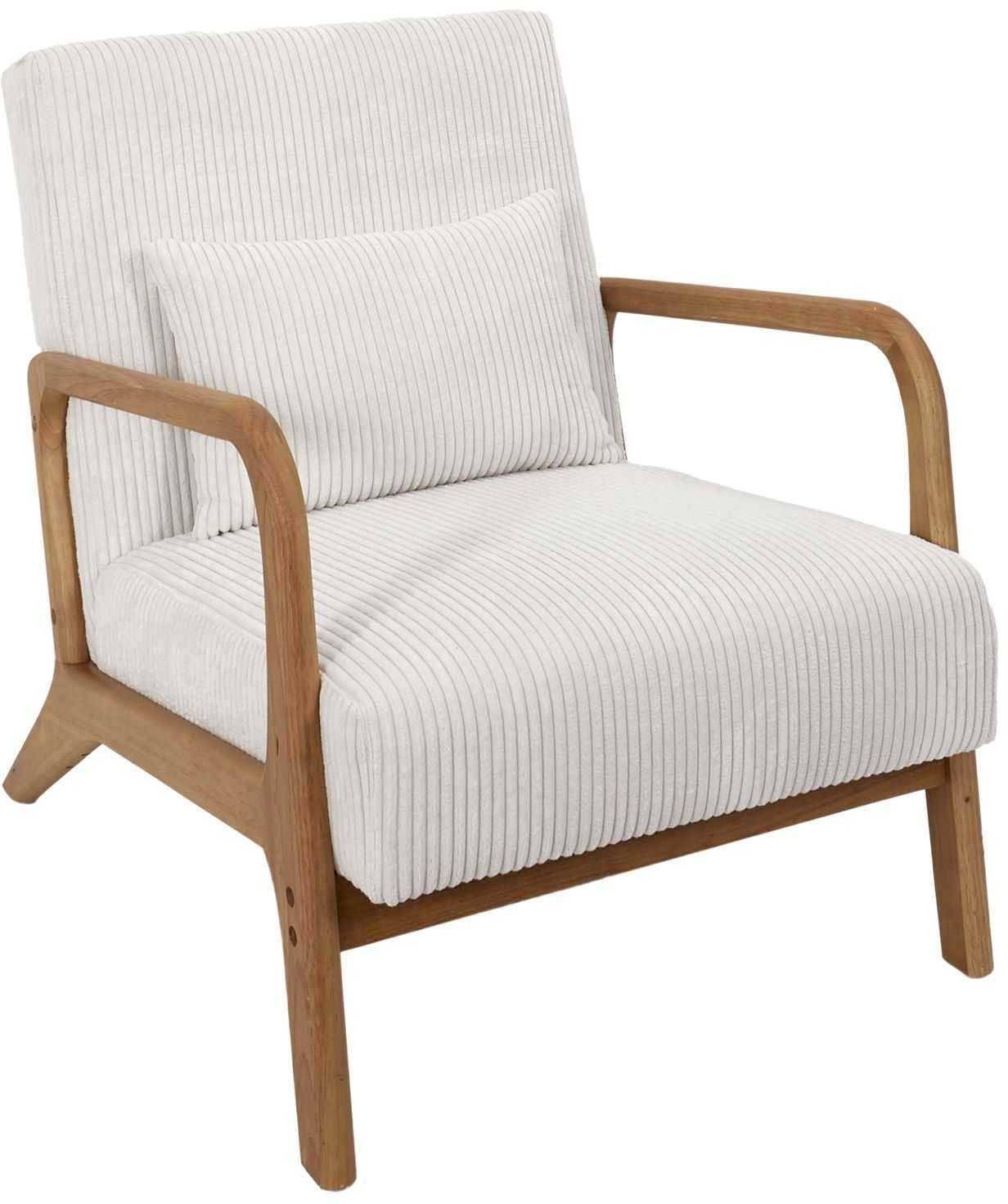 Fauteuil Scott en tissu côtelé couleur beige L.64.5 P.83.5 H.75 cm - Home deco factory - Image 7
