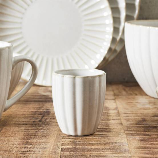 Lot de 6 tasses à café Vlora en grès beige Ø6.2 cm H.7.2 cm - The home deco factory - Image 4