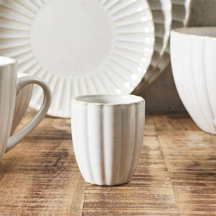 Lot de 6 tasses à café Vlora en grès beige Ø6.2 cm H.7.2 cm - The home deco factory - Imagen 4