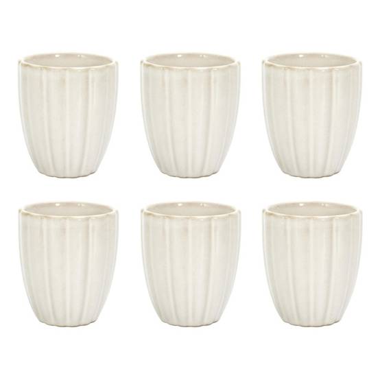 Lot de 6 tasses à café Vlora en grès beige Ø6.2 cm H.7.2 cm - The home deco factory - Image 6