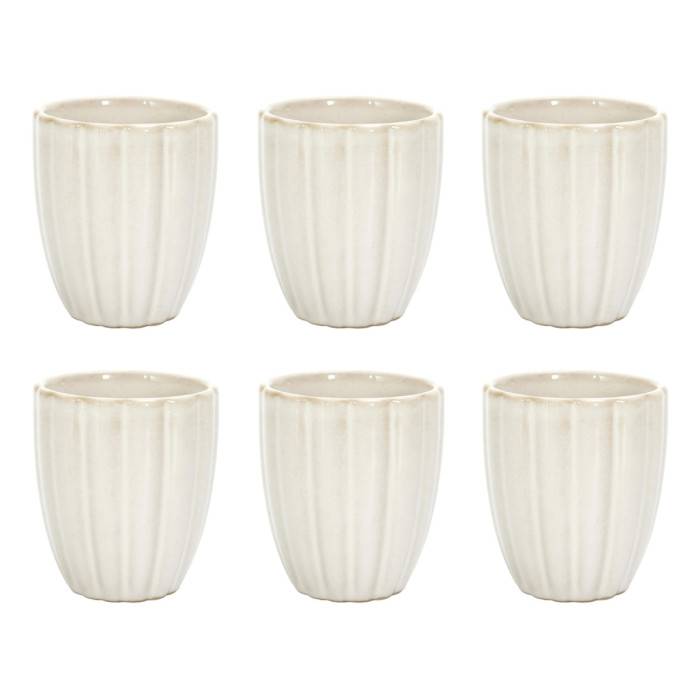 Lot de 6 tasses à café Vlora en grès beige Ø6.2 cm H.7.2 cm - The home deco factory - Imagen 6