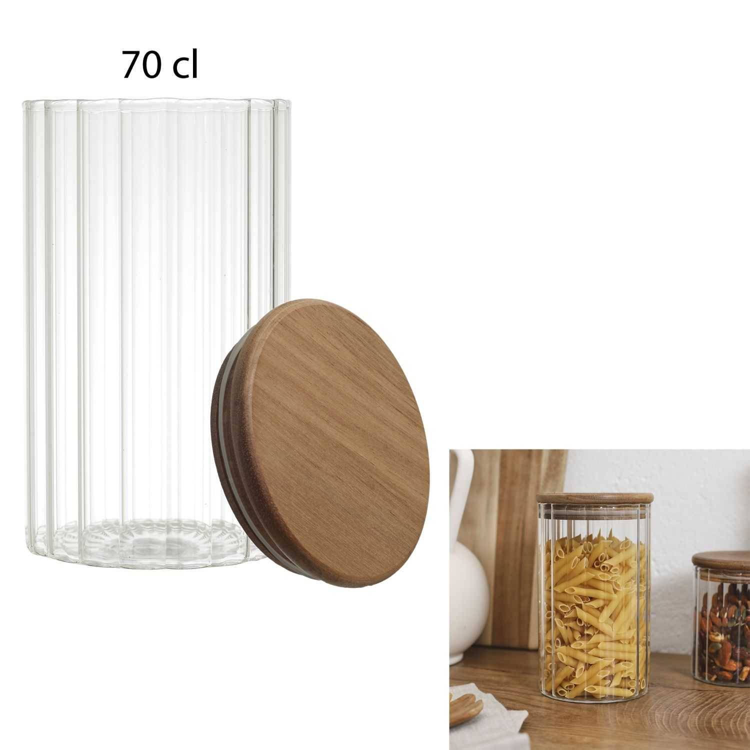 Bocal de conservation verre transparent Ø9xH.16 cm Jim - Imagen 1