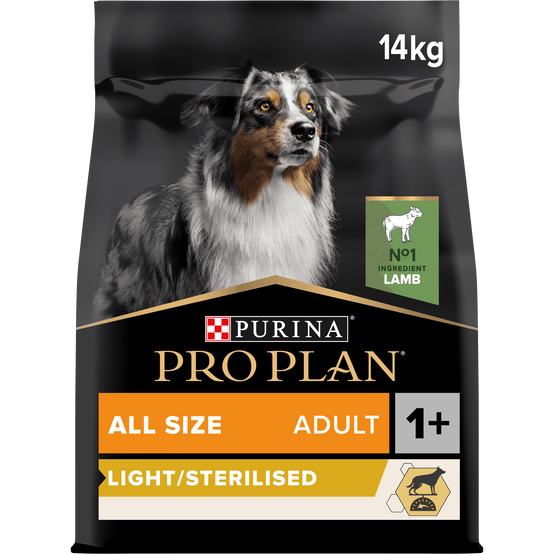 Purina Pro Plan - Croquettes pour chiens adultes toutes tailles Light / Sterilised Agneau 14 kg - Pro Plan - Image 1