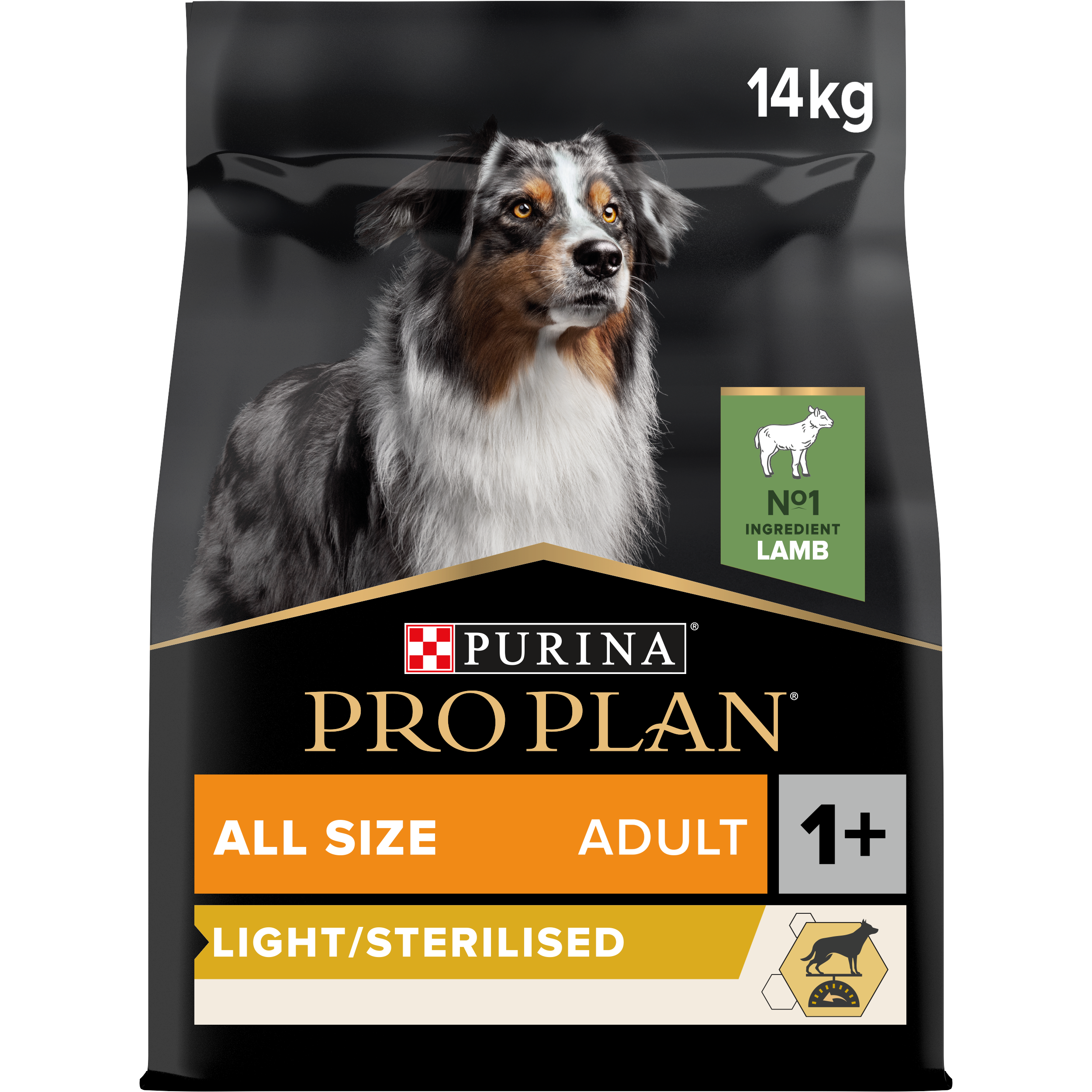 Purina Pro Plan - Croquettes pour chiens adultes toutes tailles Light / Sterilised Agneau 14 kg - Pro Plan - Image 1