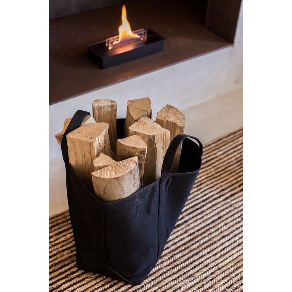 Bolsa para leños tela negra L.50 P.25 H.55 cm Belharra - Le marquier - Imagen 2