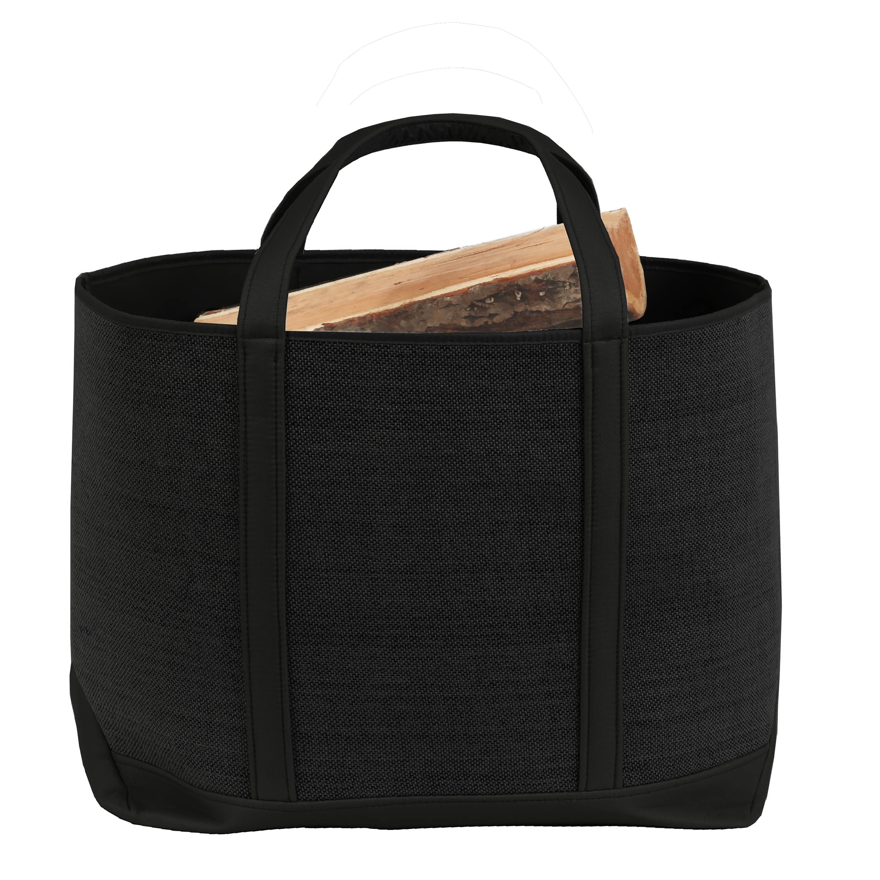 Sac à bûches tissu noir L.50 P.25 H.55 cm Belharra - Le marquier - Image 1