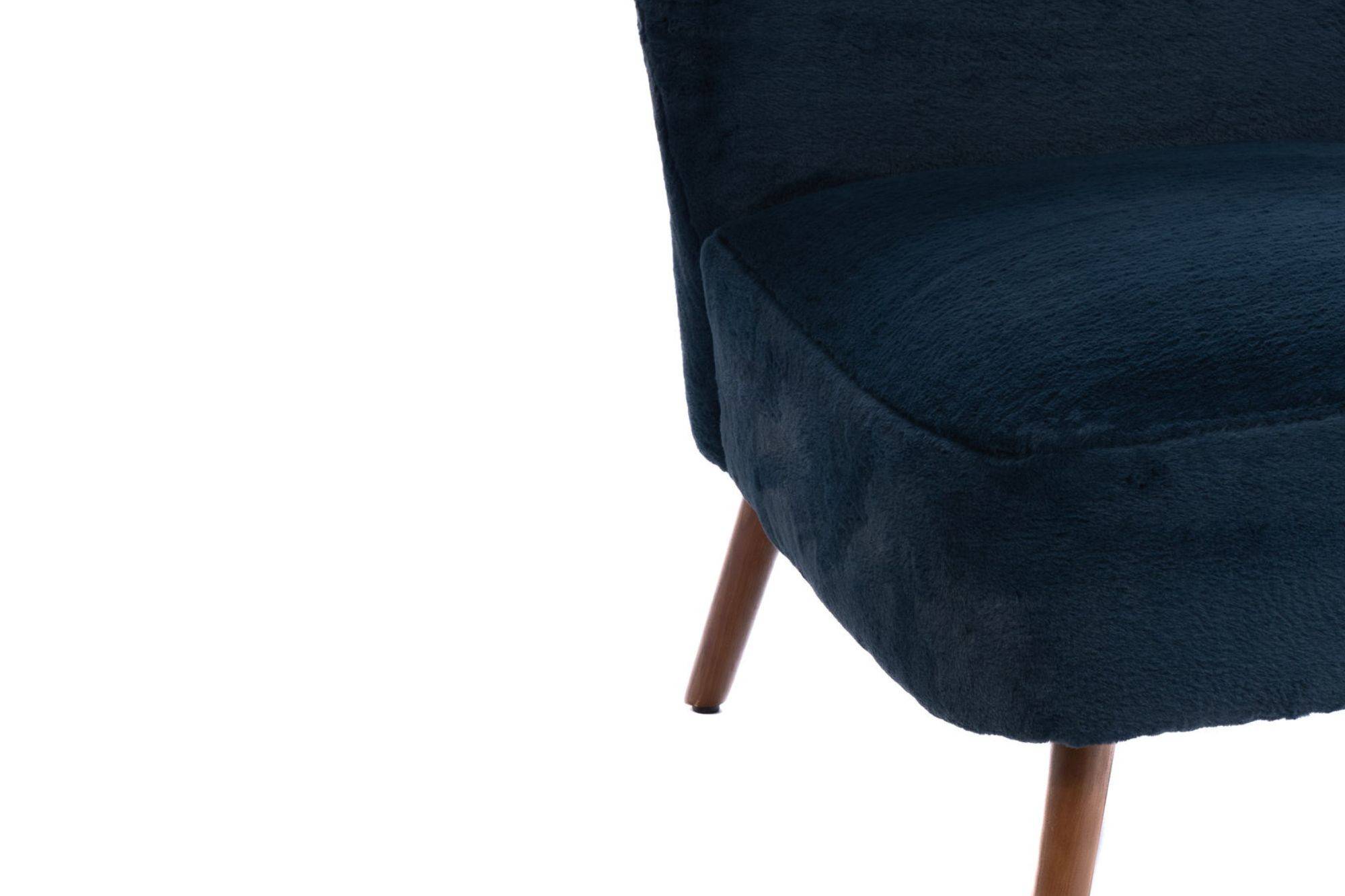 Fauteuil bucolique luxe en tissu bleu L.80 cm l.69 cm H.60 cm - Amadeus - Image 5