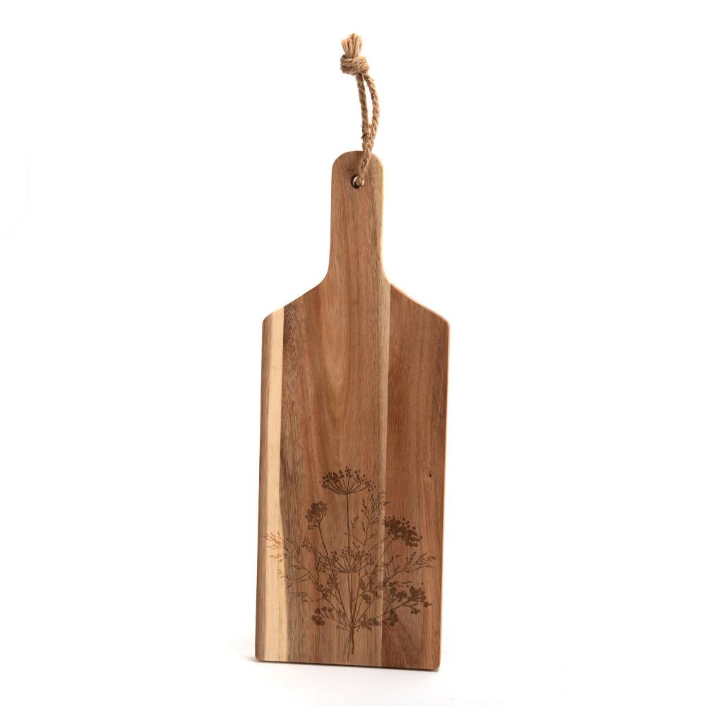 Planche à découper rectangulaire en bois d'acacia marron L.41 cm l.15 cm H.1.5 cm - Amadeus