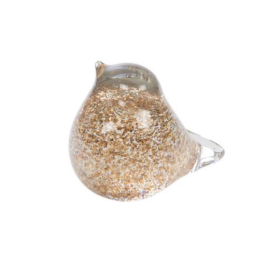 Oiseau décoratif en verre pailleté or L.8 cm l.6 cm H.9 cm - Amadeus