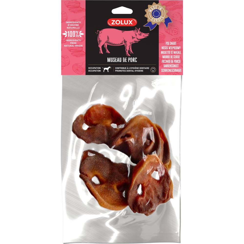 Friandise pour chien museau de porc saveur cochon 200 g - Zolux - Imagen 1