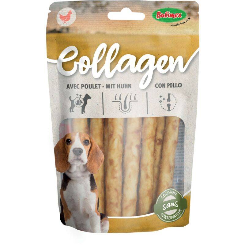 Sticks collagène poulet saveur unique L.220 mm l.140 mm H.2 cm - Bubimex france