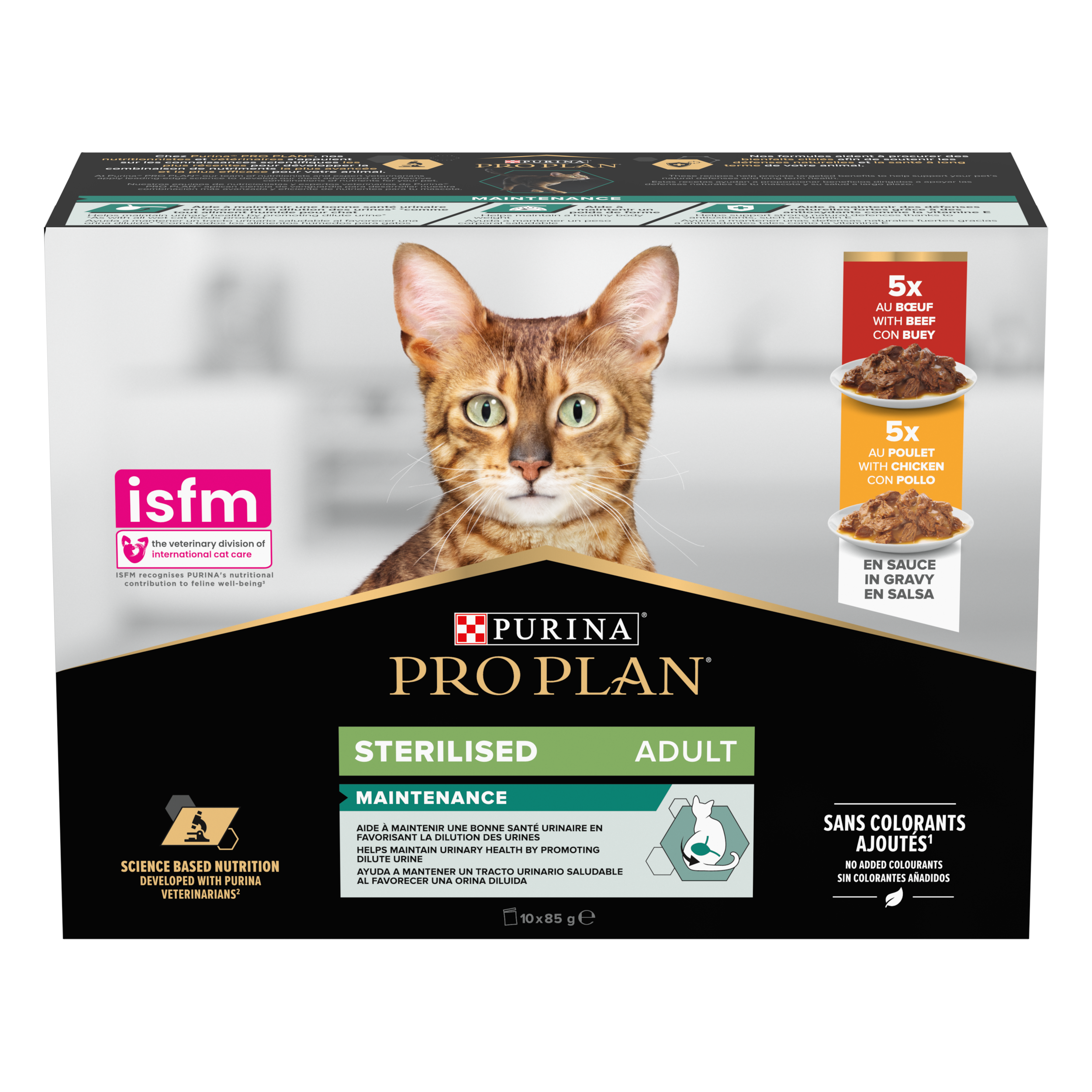Purina Pro Plan - Pâtée pour chat stérilisé en sauce Maintenance Poulet Boeuf 10x85g - Pro Plan - Image 6