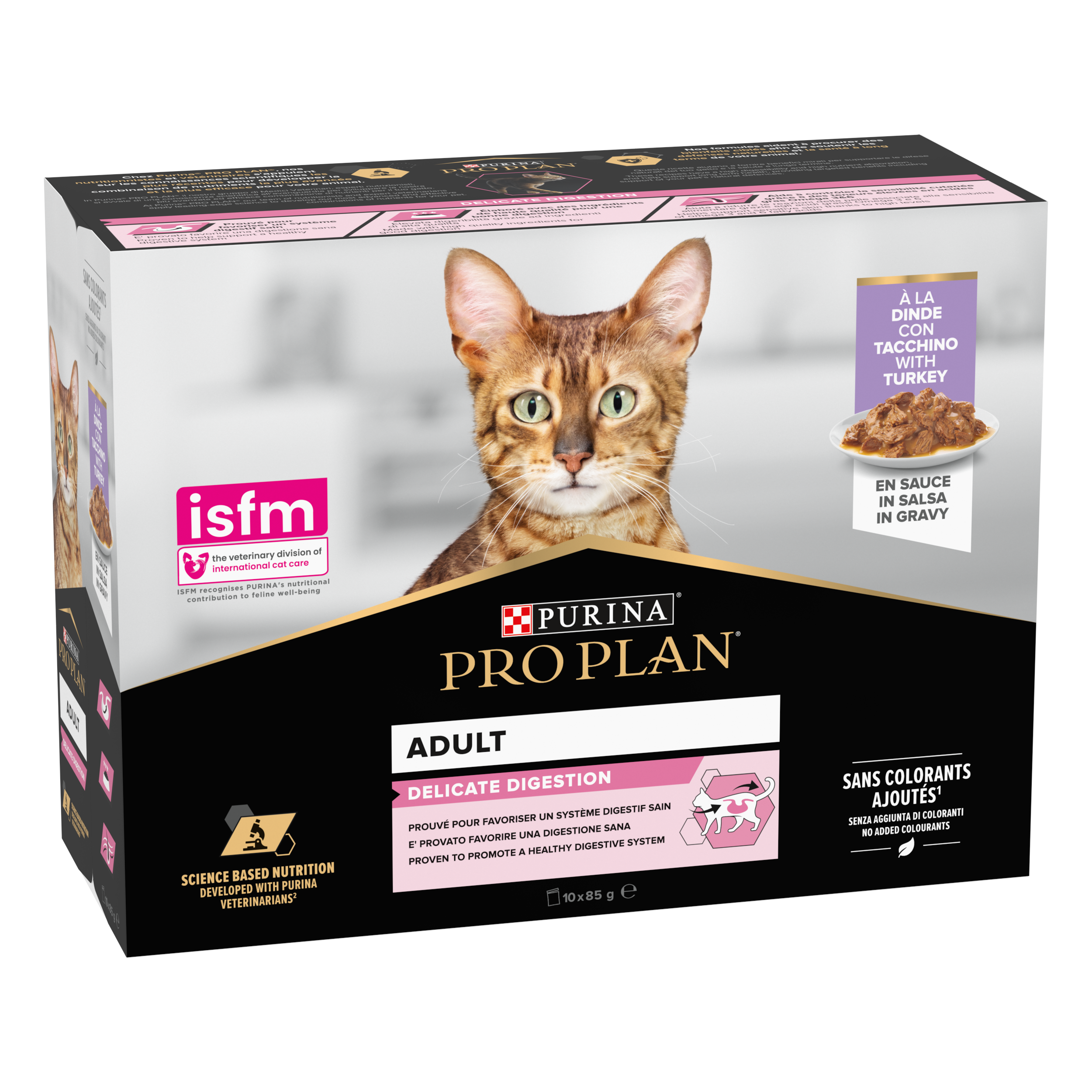 Pâtée pour chat en sauce delicate à la dinde 10 x 85 g - Pro Plan