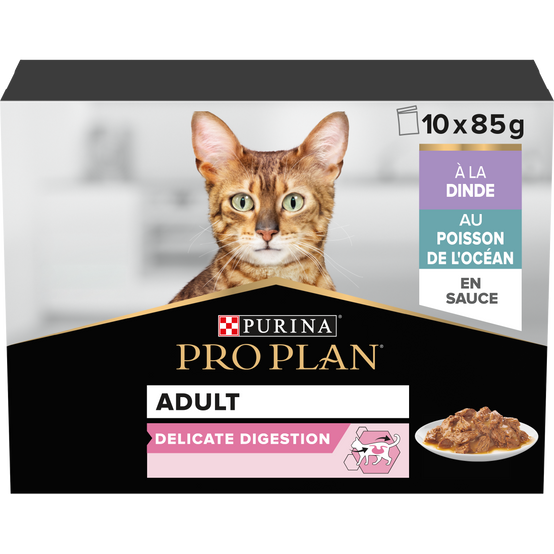 Purina Pro Plan - Pâtée chat adulte sauce digestion délicate multivariétés dinde et poisson 10 x 85 g - Pro Plan - Image 10