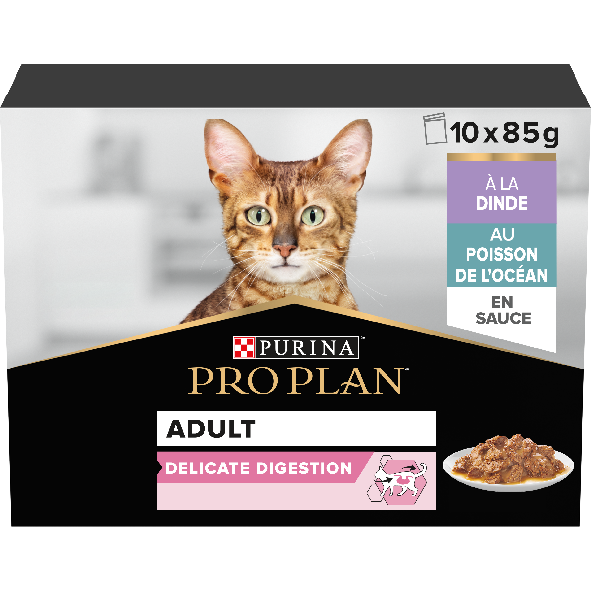 Purina Pro Plan - Pâtée chat adulte sauce digestion délicate multivariétés dinde et poisson 10 x 85 g - Pro Plan - Image 10