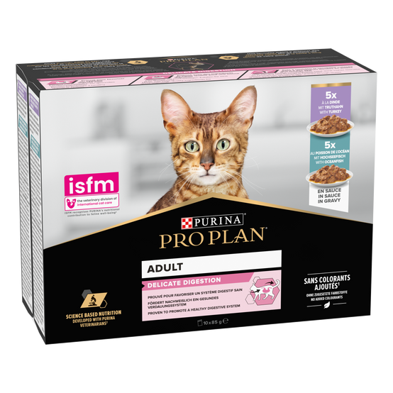 Purina Pro Plan - Pâtée chat adulte sauce digestion délicate multivariétés dinde et poisson 10 x 85 g - Pro Plan - Image 7