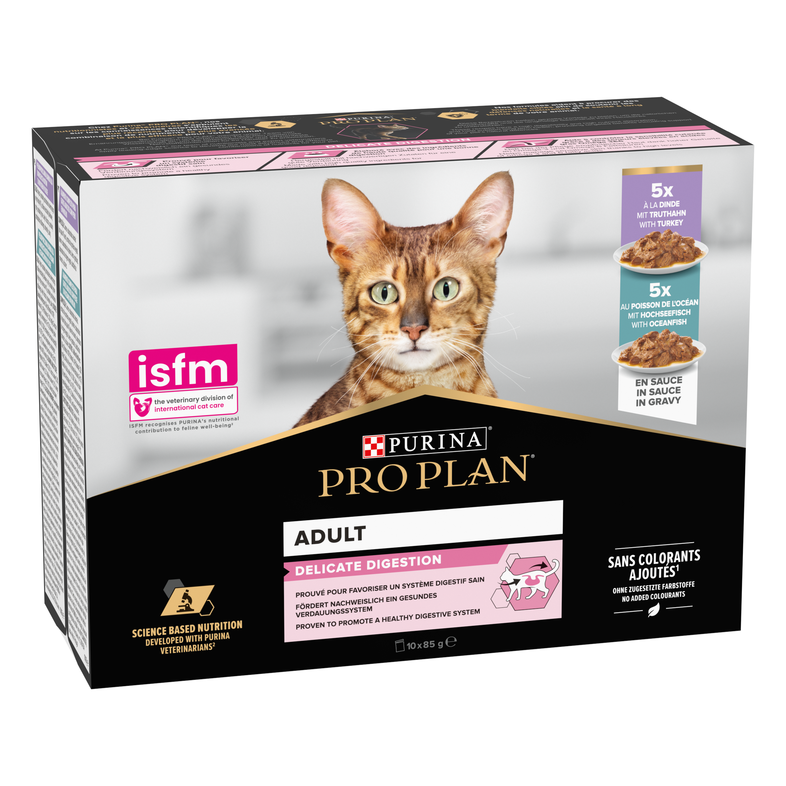 Purina Pro Plan - Pâtée chat adulte sauce digestion délicate multivariétés dinde et poisson 10 x 85 g - Pro Plan - Image 7